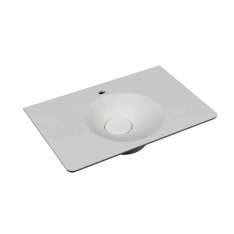 Okrągła umywalka ścienna z kamienia naturalnego z wbudowanym blatem Porcelanosa L’Antic Colonial TONO