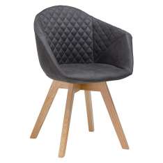 Podstawa Fotel Franky grafitowy - dębowa