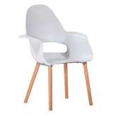 Fotel Organic biały - polipropylen | nogi bukowe