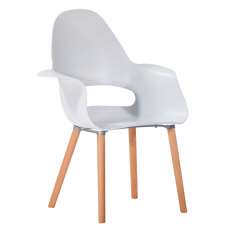 Fotel Organic biały - polipropylen | nogi bukowe