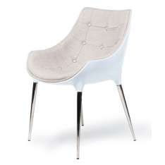 Podstawa Fotel Passion beżowo - biały | tkanina - włókno szklane | chromowana