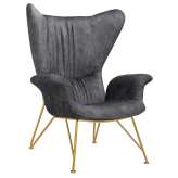 Podstawa Fotel Shrimp Alcantara ciemny szary - Alcantara | złota