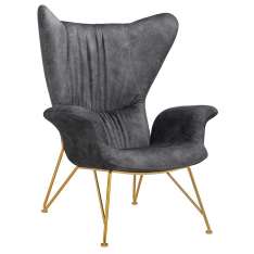 Podstawa Fotel Shrimp Alcantara ciemny szary - Alcantara | złota