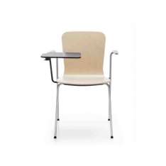 Krzesło treningowe ze sklejki z podłokietnikami i tabletem do pisania Profim Com K13H