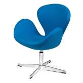 Podstawa Fotel Swan Silver Turkusowy - wełna | stal