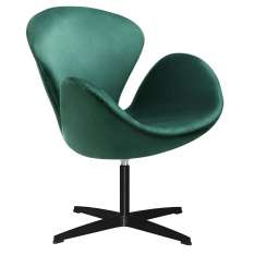 Podstawa Fotel Swan Velvet Premium Black ciemny zielony - welur | czarna