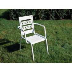 Stalowe krzesło ogrodowe z podłokietnikami Punto Design Openwork