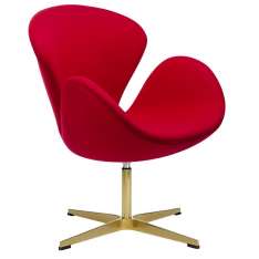 Podstawa Fotel Swan Wool Premium Gold czerwony - wełna | złota