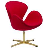 Podstawa Fotel Swan Wool Premium Gold czerwony - wełna | złota