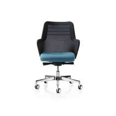 Krzesło biurowe z tkaniny z regulacją wysokości i podstawą 5-Spoke z podłokietnikami Quinti Sedute Miss Mesh
