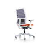 Krzesło biurowe z regulacją wysokości i podstawą 5-Spoke z podłokietnikami Quinti Sedute Sugar NET WHITE