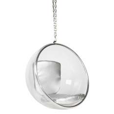 Poduszka Fotel wiszący Bubble srebrna - Korpus akryl | ekoskóra