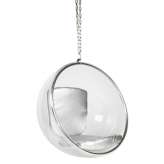 Poduszka Fotel wiszący Bubble srebrna - Korpus akryl | ekoskóra