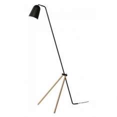 Lampa podłogowa Frandsen Giraffe czarna - nogi dębowe