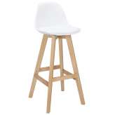 Hoker Denwer biały - polipropylen | ekoskóra | drewno bukowe