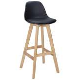 Hoker Denwer czarny - polipropylen | ekoskóra | drewno bukowe