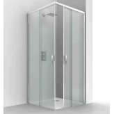 Narożna kryształowa kabina prysznicowa z drzwiami przesuwnymi Relax Light A + A