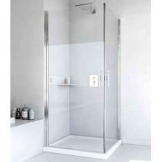 Kabina prysznicowa narożna ze szkła i aluminium z drzwiami uchylnymi Relax Light AB + AB