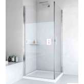 Kabina prysznicowa narożna ze szkła i aluminium z drzwiami uchylnymi Relax Light AB + AB