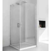 Narożna kryształowa kabina prysznicowa z drzwiami uchylnymi Relax Light AB + F3