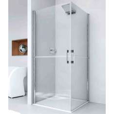 Narożna kryształowa kabina prysznicowa z drzwiami uchylnymi Relax Light D2