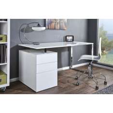 Biurko Invicta Compact białe - MDF chrom