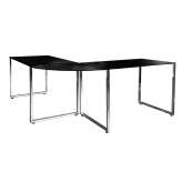 Biurko Invicta narożne Big Deal czarne - szkło | metal chromowany