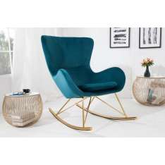 Podstawa Invicta fotel bujany Scandinavia Swing zielony - Aksamit | złota