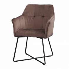 Fotel Invicta Loft brązowy - Aksamit | metal