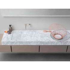 Marmurowa umywalka z wbudowanym blatem Rexa Design D_TAGLIO