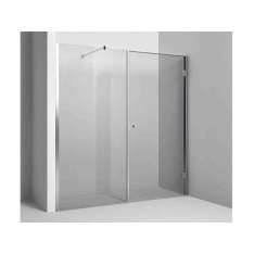 Kabina prysznicowa wnękowa z parawanem stałym i drzwiami uchylnymi Rexa Design Fixed screen with hinged door