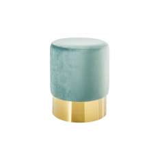 Pufa Invicta Barock Velvet Miętowa - złota podstawa