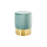 Pufa Invicta Barock Velvet Miętowa - złota podstawa