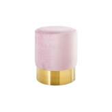 Pufa Invicta Barock Velvet Pudrowy róż - złota podstawa