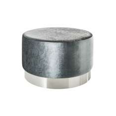 Pufa Invicta Barock Velvet Wide - srebrna | srebrna podstawa