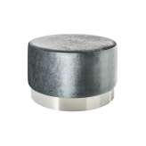 Pufa Invicta Barock Velvet Wide - srebrna | srebrna podstawa