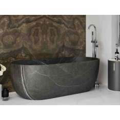 Wanna wolnostojąca owalna z marmuru Grey Ara Riluxa ZURICH