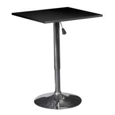 Stolik barowy Invicta Qbik czarny - regulacja wysokości | MDF chrom