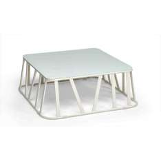 Niski kwadratowy aluminiowy stolik ogrodowy Roberti Hamptons Graphics