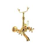 Zewnętrzna mosiężna bateria wannowa ścienna z przełącznikiem Roberto Crolla Rubinetterie Accademia