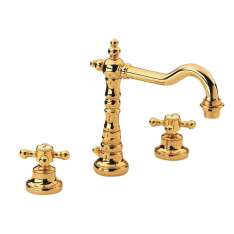 Bateria umywalkowa nablatowa mosiężna 3-otworowa Roberto Crolla Rubinetterie Accademia