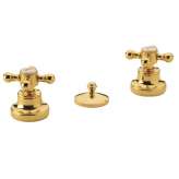 Bateria bidetowa mosiężna 3-otworowa z indywidualnymi rozetami Roberto Crolla Rubinetterie Accademia