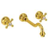 Bateria umywalkowa ścienna 3-otworowa, mosiężna Roberto Crolla Rubinetterie Accademia