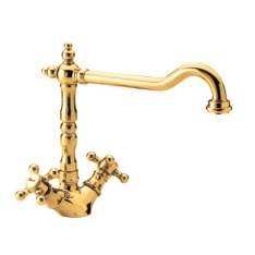 Bateria umywalkowa nablatowa mosiężna z perlatorem Roberto Crolla Rubinetterie Accademia