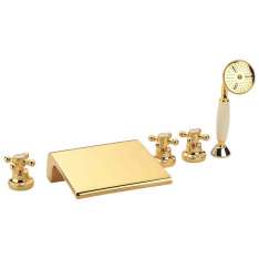 Bateria wannowa mosiężna podtynkowa z główką prysznicową Roberto Crolla Rubinetterie Accademia