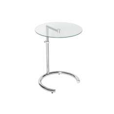 Stolik Invicta Effect z regulacją wysokości - chrom | szkło hartowane