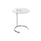 Stolik Invicta Effect z regulacją wysokości - chrom | szkło hartowane