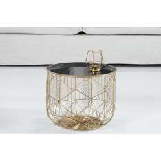 Taca Invicta stolik Storage 36 złoty | szara - z Miejscem do Przechowywania