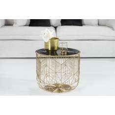 Taca Invicta stolik Storage 42 złoty | szara - z Miejscem do Przechowywania