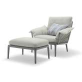 Fotel ogrodowy z tkaniny i aluminium z podłokietnikami Rolf Benz ROLF BENZ 271 YOKO